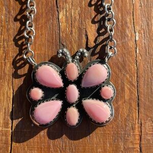 Pink Conch Butterfly and Chain